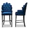 Baxton Studio Chloe Modern and Contemporary Navy Blue Velvet and Dark Brown Finished Wood 2-Piece Bar Stool Set 181-11008-Zoro - alternate 8
